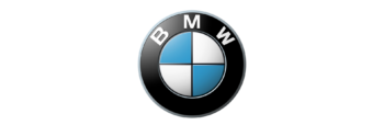 Logotipo da BMW, círculo com divisões azuis e brancas e letras BMW.
