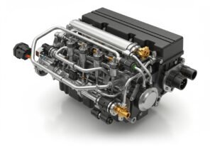 Motor de combustão interna moderno em detalhe